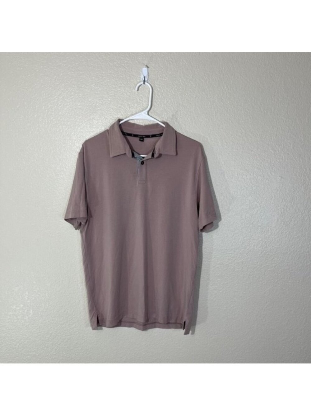 Public Rec Mens Mauve Pink Stretch Athletic Polo Shirt Medium M